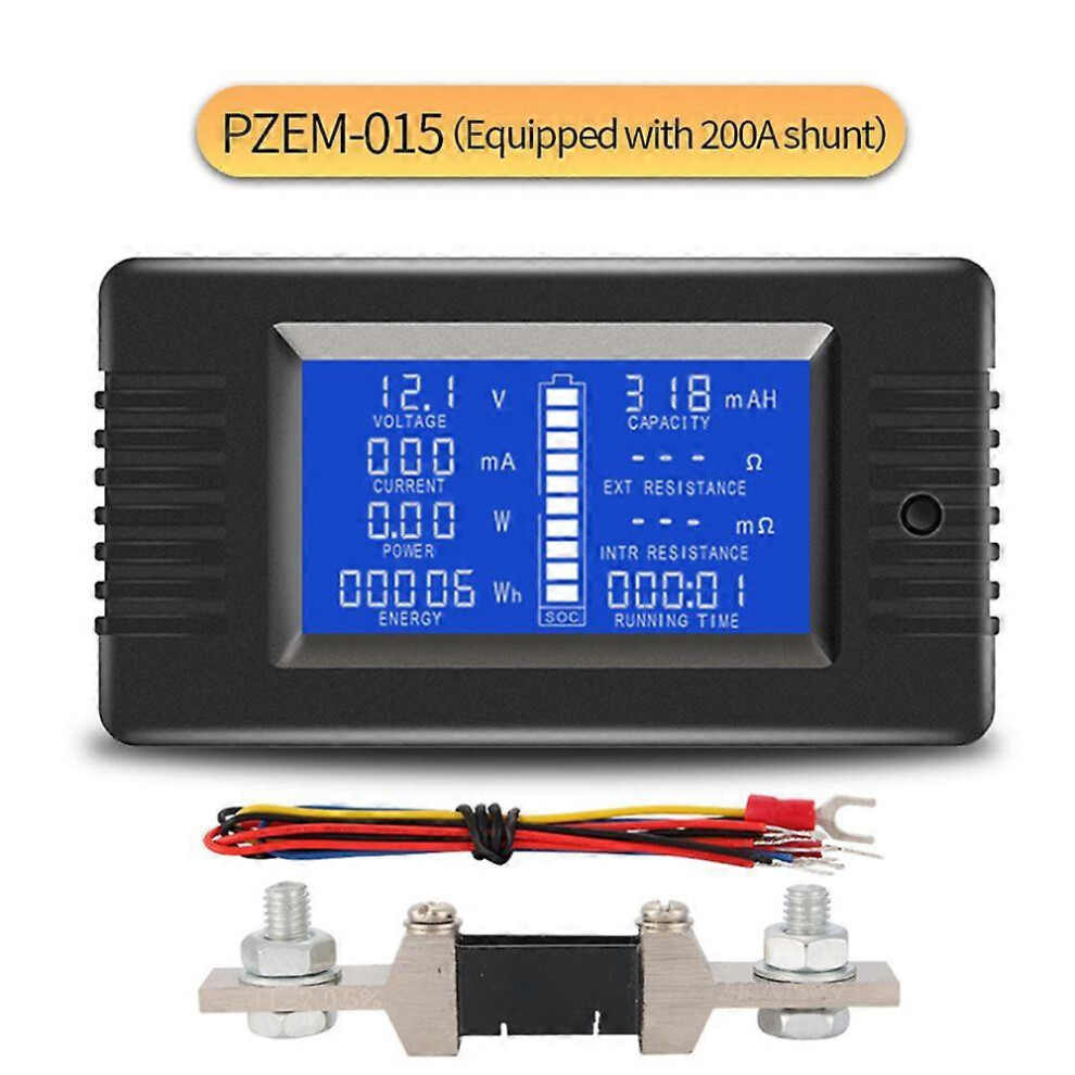 (As Show, One Size) Pzem-015 Battery Tester Dc Voltage Current Power Capacity Internal And External Resistance Residual Electricity Meter With 200A Sh 6909775977743