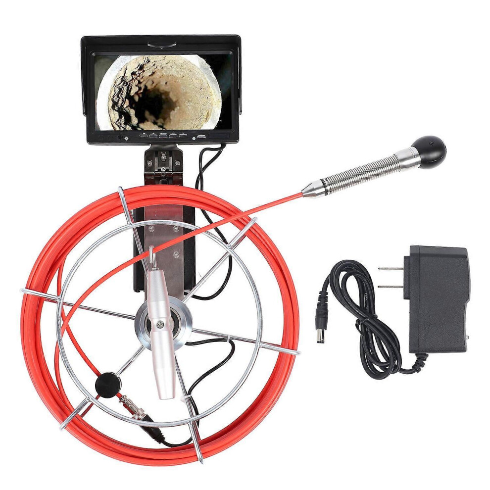 (As Show, One Size) Self Leveling Sewer Camera 7In Hd Screen Pipe Borescope Drain Inspection Ip68 Waterproof Plumbing Ca 6909775535806
