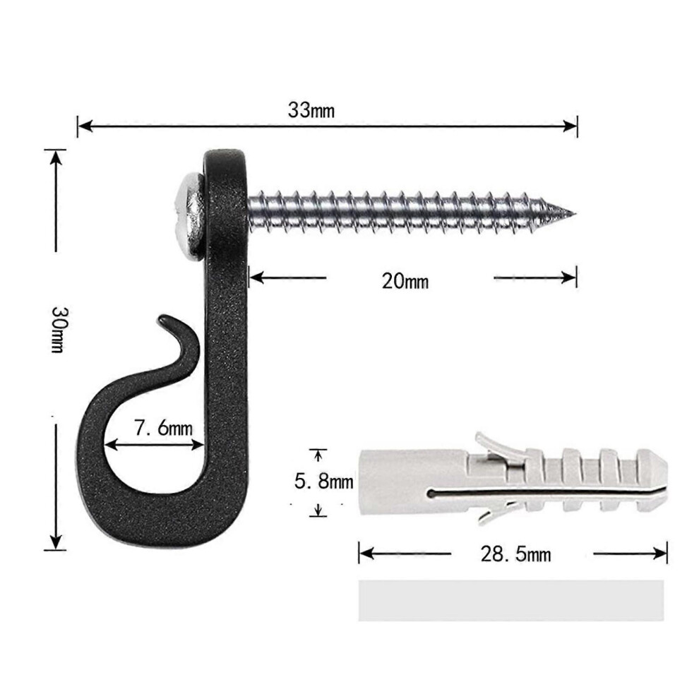 (As Show, One Size) 15Pcs Hanger Hooks For String Lights With Screw Indoor Outdoor Light Hooks Clips For Hanging Fairy Lights Patio Light 6909775972281