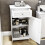 (White) Bathroom Cabinet 1 Door 1 Drawer Storage Unit FSC 3