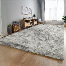 (Tye Dye Silver Grey, 160cm x 230cm (5ft 4" x 7ft 8")) Non Slip Shaggy Fluffy Rugs Soft Area Living Room Rug Large Bedroom Carpets