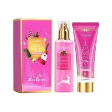 (Pink Fragrance) Jaysuing Christmas Fragrance Body Care Kit Body Spray Body Lotion Holiday Party Fragrance