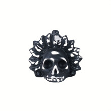 (White Black ) Handmade Aztec Death Whistle - Real 125 Decibel Blood-Curdling Screams, Authentic Skull Design with Carrying Case