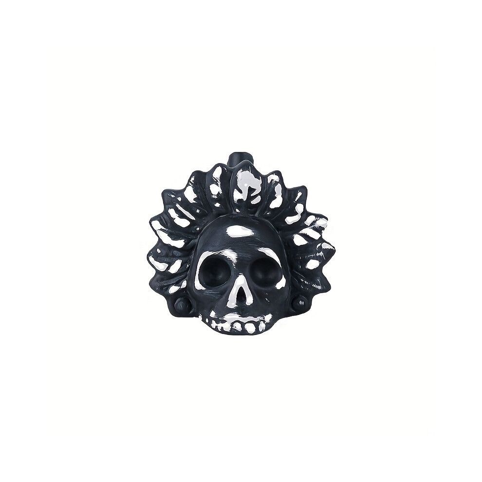 Bghone ( ) Handmade Aztec Death Whistle - Real 125 Decibel Blood-Curdling Screams, Authentic Skull Design With Carrying Case White/Black