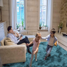 (Tye Dye Teal, 120cm x 170cm (4ft x 5ft 8")) Non Slip Shaggy Fluffy Rugs Soft Area Living Room Rug Large Bedroom Carpets