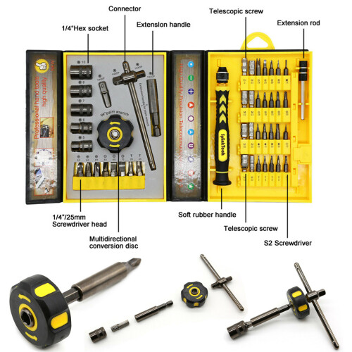 47Pcs Screwdriver Set Precision Repair Tool Kit Hex Torx Star Bits with Case 2