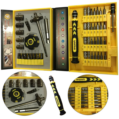 47Pcs Screwdriver Set Precision Repair Tool Kit Hex Torx Star Bits with Case