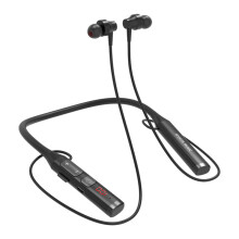 (Black) Wireless Headphone Bluetooth 5.0 Headphone HiFi 9D Stereo Neck Hanging Sports Headphone Support