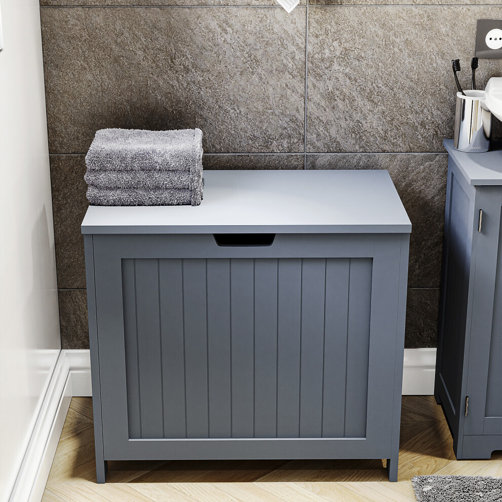Bath Vida Large Laundry Hamper Box Bathroom Storage Unit Fsc100%