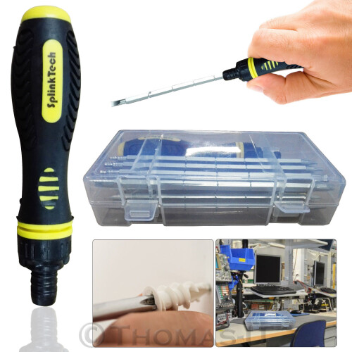 8Pcs Screwdriver Set Ratchet Phillips Slotted Torx Bit CR-V Tools Case