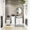 (White) Small Laundry Hamper Box Bathroom Storage Unit FSC 4