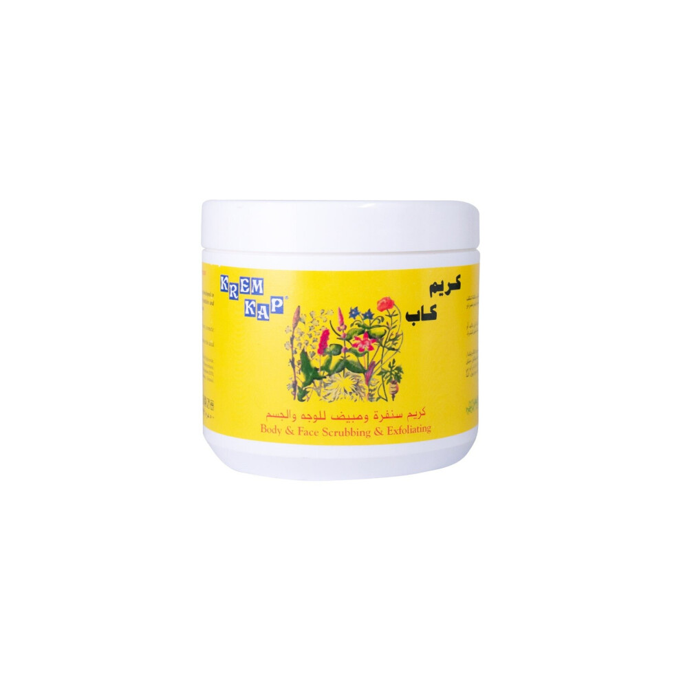 KREM KAP Dual-Action Exfoliating Scrub for Face & Body with Apricot & Almond Oils - Refines Texture, Radiance (500g)