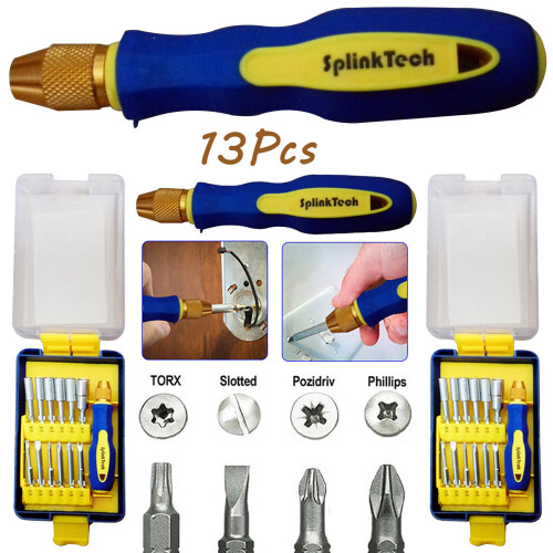 13Pcs Screwdrivers Multi Function Phillips Slotted Hex Torx Socket Bit 1