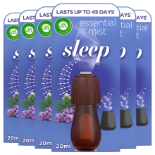 6 x Air Wick Air Freshener Essential Mist Aroma Refill Sleep 20ml