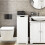 (White) Small Laundry Hamper Box Bathroom Storage Unit FSC 1