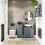 (Grey) Small Laundry Hamper Box Bathroom Storage Unit FSC 4