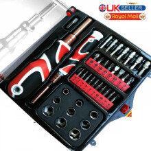Set of 39 Pieces Magnetic Screwdriver Multi Functional Screwdriver Set Extension Metric Hex Torx Phillips Socket Bits Set Kit
