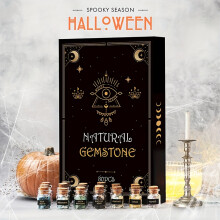(30pcs Kit) 30pcs Witchcraft Crystal Jars Set, Mini Gemstones for Wiccan Altar, Non-Electric Witch Supplies, Mystical Healing Stones in Bottles