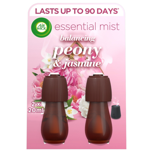 2 x Air Wick Essential Mist Refill Peony & Jasmine Mist Diffuser 20ml