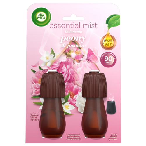 2 x Air Wick Essential Mist Refill Peony & Jasmine Mist Diffuser 20ml 1