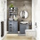 3 shelf Wall Mounted Hanging Rack Storage - Grey FSC 100% 3