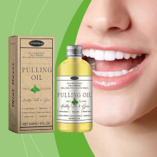 (2Pcs) Coconut Pulling Oil, Pure Organic Coconut Oil Pulling 120ml Mint Flavor, Powerful Coconut Peppermint Pulling Oil for Teeth and Gum