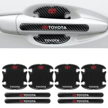 (Toyota) 8Pcs BLACK Car Door Handle Bowl Anti-Scratch Cover Guard Protector Sticker,Carbon Fiber Guard Protector Stickers