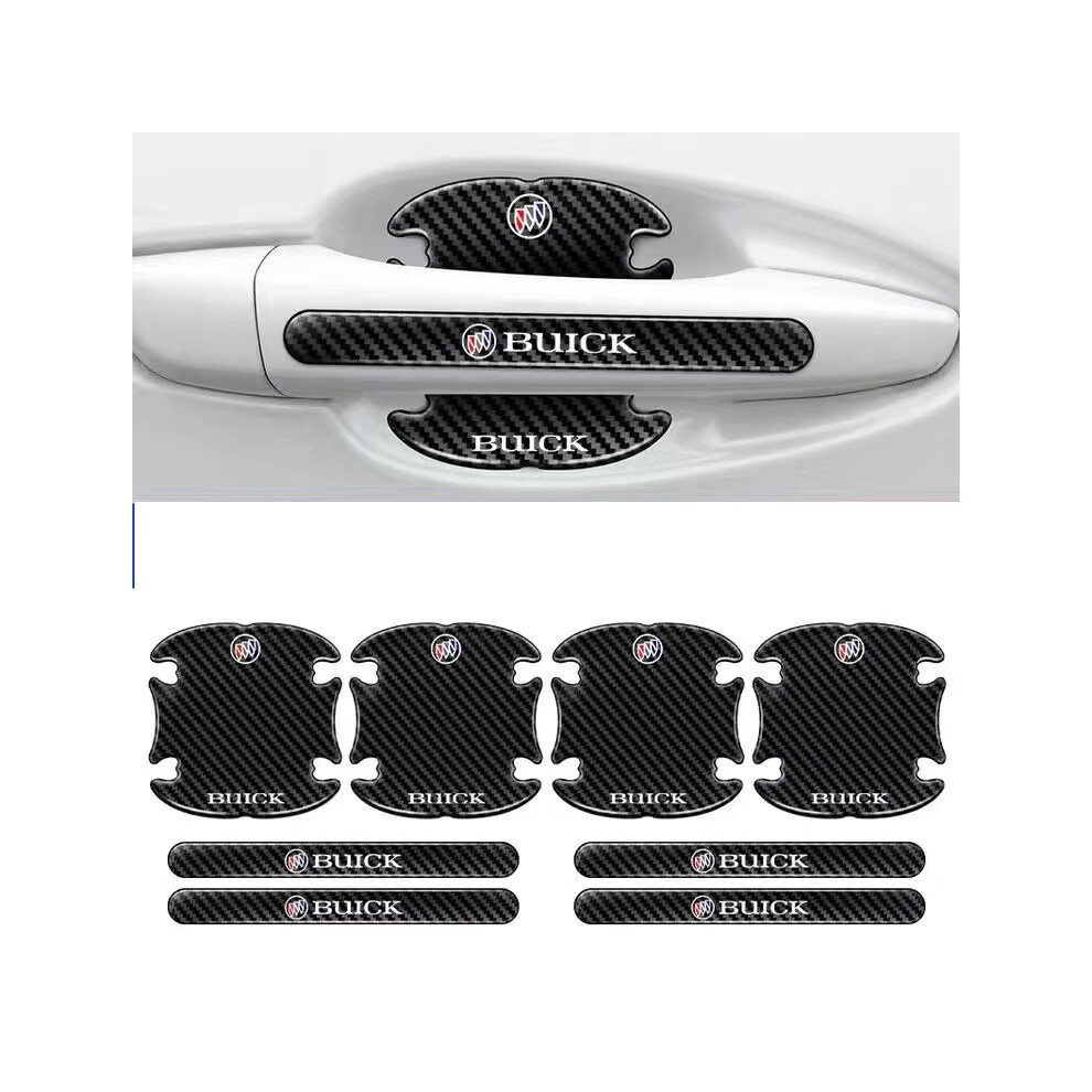 (Buick) 8Pcs Car Door Handle Bowl Anti-Scratch Cover Guard Protector Sticker,Carbon Fiber Guard Protector Stickers Black 635504370337