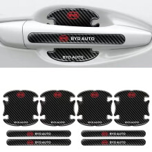 (BYD) 8Pcs BLACK Car Door Handle Bowl Anti-Scratch Cover Guard Protector Sticker,Carbon Fiber Guard Protector Stickers