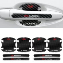 (KIA) 8Pcs BLACK Car Door Handle Bowl Anti-Scratch Cover Guard Protector Sticker,Carbon Fiber Guard Protector Stickers