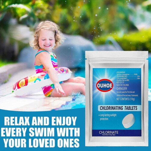 (3pcs)swimming pool effervescent tablets landscape water spa pool hot spring pool clean water effervescent tablets deodorizing 170g 1