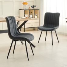 Set of 2 Dining Chairs Padded Seat High back Home Furniture Kitchen