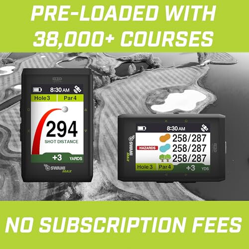 IZZO Golf Swami Max Handheld GPS Unit - Rangefinder Golf GPS Color Screen 2