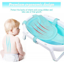 (Blue) Newborn Baby Bath Seat, Support Net Bathtub Sling Shower, Adjustable Bathing Net Non-slip Hammock For Newborn Baby