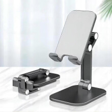 (Black) Adjustable Phone Stand for Desk, Portable Foldable Cell Phone Holder with Strong Stability for 4-11 Inch Smartphones Tablets