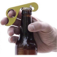 (Gold) One-handed Bottle Opener, One Handed Bottle Opener, One Handed Grab Opener for Bottles, One-handed Bottle & Beverage Can Opener