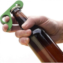 (Green) One-handed Bottle Opener, One Handed Bottle Opener, One Handed Grab Opener for Bottles, One-handed Bottle & Beverage Can Opener