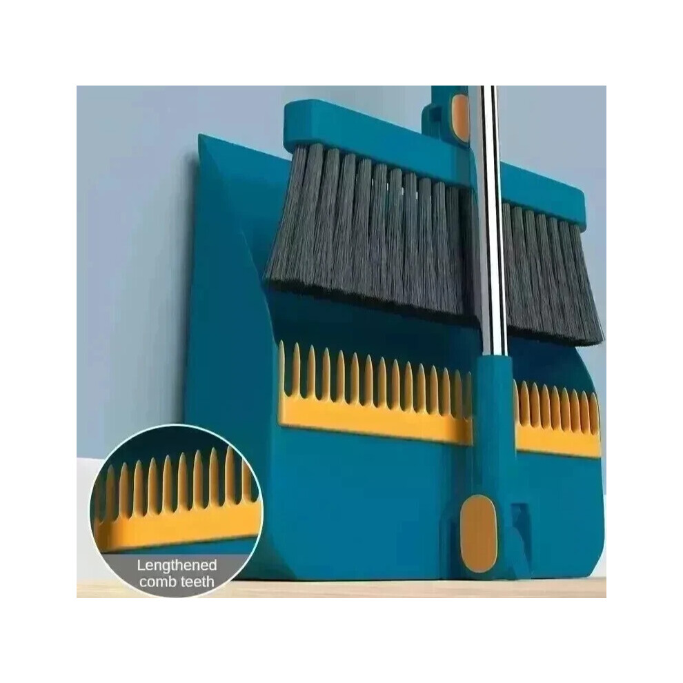 Long Handled Dustpan and Brush Set Strong Metal Handle Dust Pan & Broom Sweeper