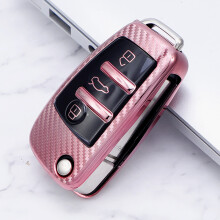 (A-Style-Pink) Uusi pehmeä TPU-auton taitettava avainkotelo Audi A3 8L 8P A4 B6 B7 B8 A6 C5 C6 4F RS3 Q3 Q7