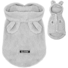 (L, Grey) Winter Warm Small Dog Pajamas Coats for Puppy,Cute Rabbit Design Pet PJS JumpsuitgrayS
