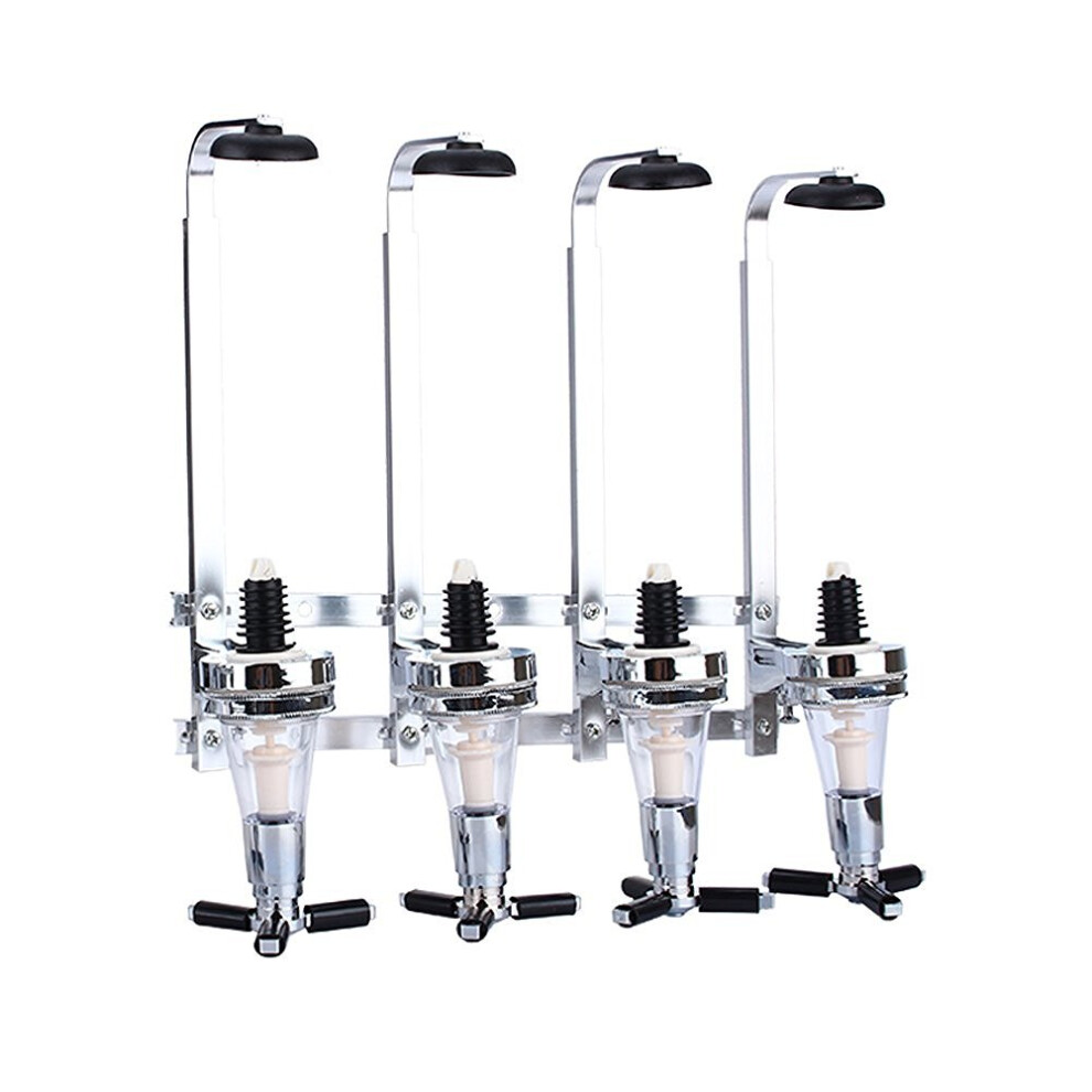 Oypla 4 Bottle Wall Mounted Spirit Drink Dispenser Bar Shot Measurer Optics