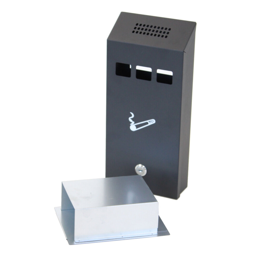 Oypla Slim Wall Mounted Outdoor Pub Ashtray Ash Tray Cigarette Steel Bin