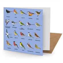 British Birds Greetings Card (150x150 Blank)