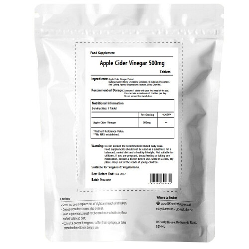 Apple Cider Vinegar Tablets - 500mg x 360 - High Strength Weight Loss 1