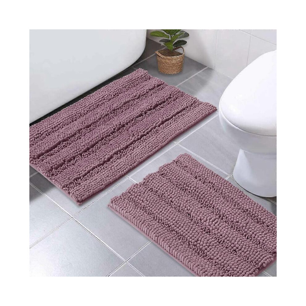 Tapis de salle de bain gris, tapis de bain extra épais pour la salle de bain