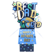 Clever Cubes Pop Up Best Dad In The World Father's Day Pop Up Greeting Card