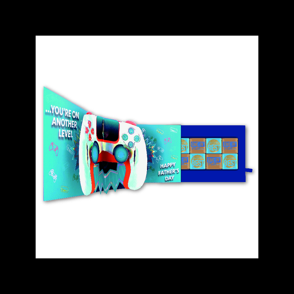 Pop Up Father's Day Card & Chocolate Treat Tray Gamer Dad Card & Gift
