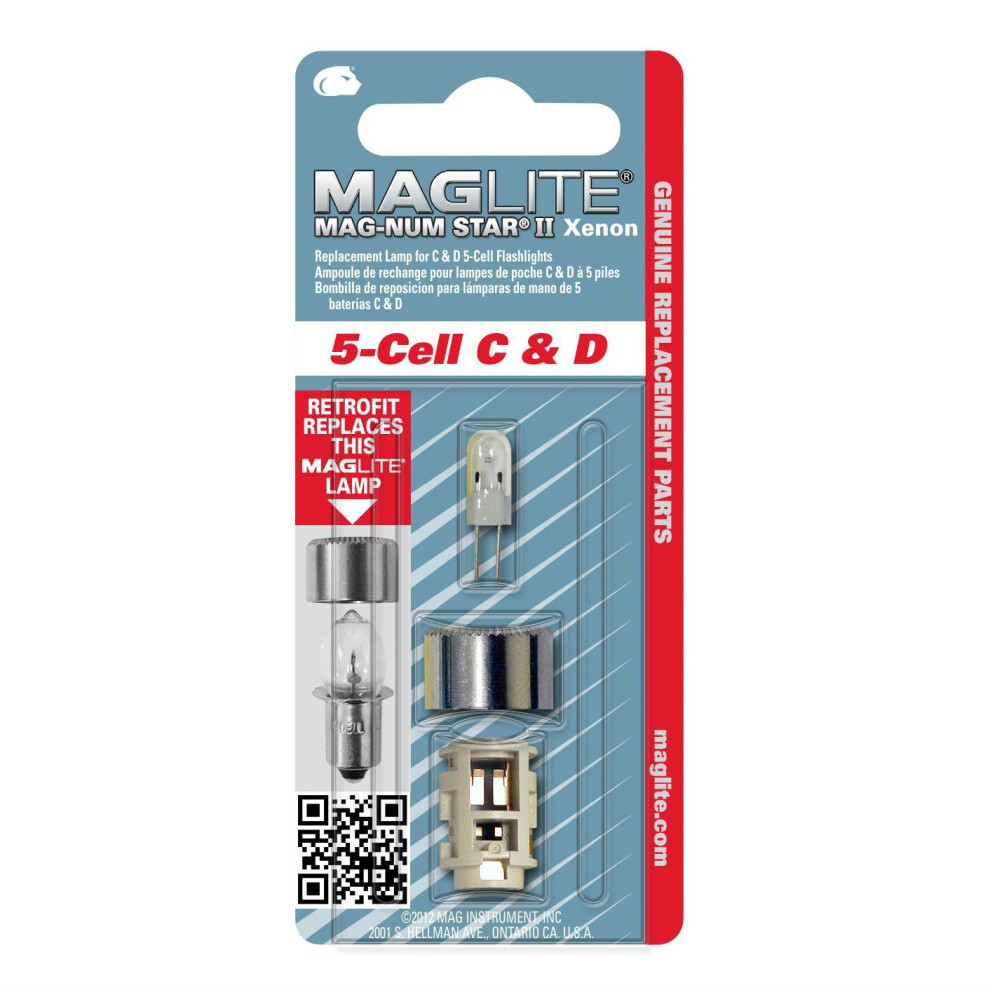 (5) Maglite Torch - Magnum Star Ii Xenon Bulb D+c Cell Maglites - Single Bulb Pack