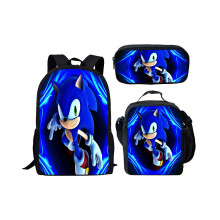 (#8) Sonic 3-teiliges Schulranzen-Lunch-Bag-Federmäppchen-Set für Kinder