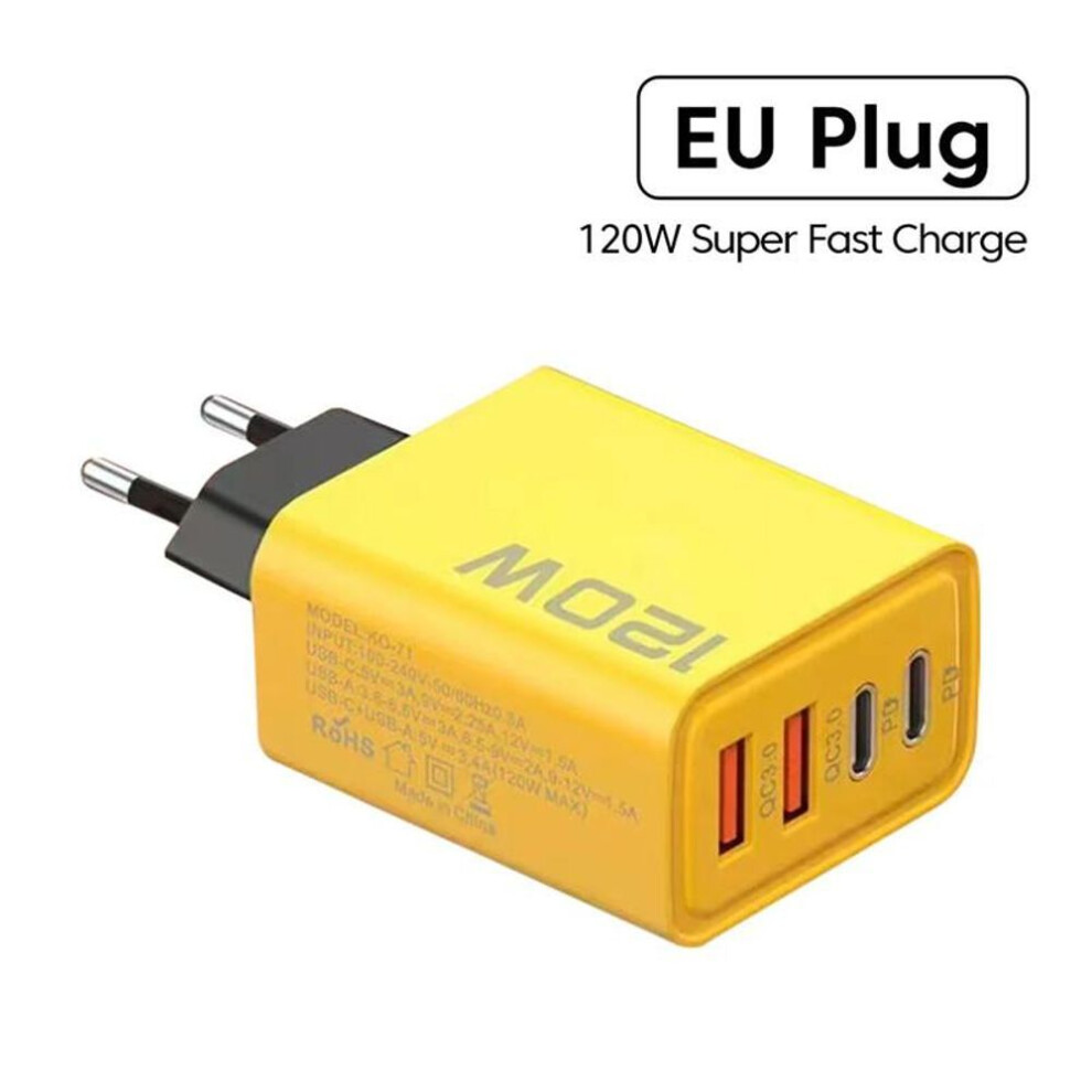 (as the picture, EU Plug) 4-port Usb C Fast Charger For Iphone, Samsung, Xiaomi